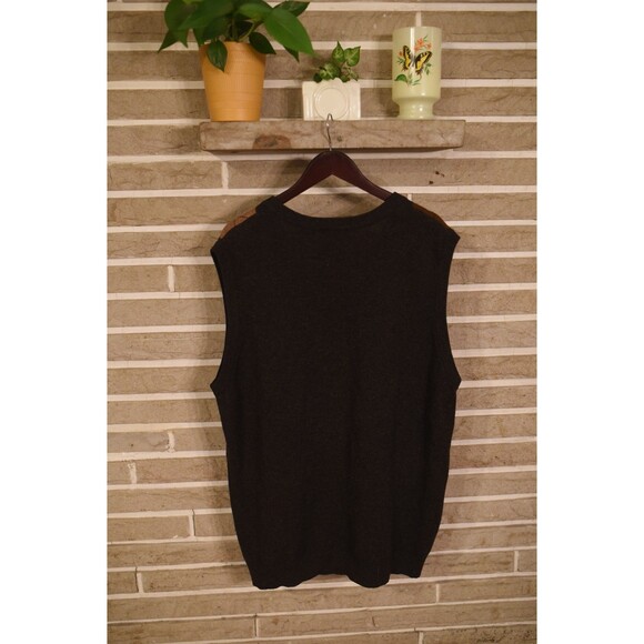 LL Bean Sweater Vest Mens 2XL Tall Brown Lambswool Argyle Academia preppy - Picture 5 of 7